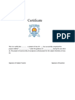 Certificate Investigatory Project