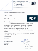 OEMYOF Attendance permission for SPADE Orientation Program