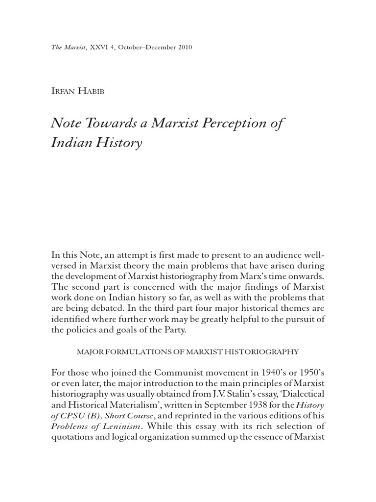 Marxist Perspectives on Indian History | PDF | Karl Marx | Marxism