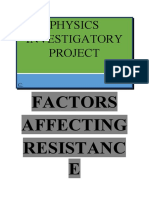 Factors Affecting Resistance Verified