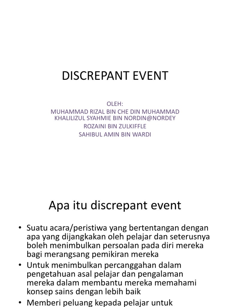Discrepant Event | PDF | Karier & Perkembangan