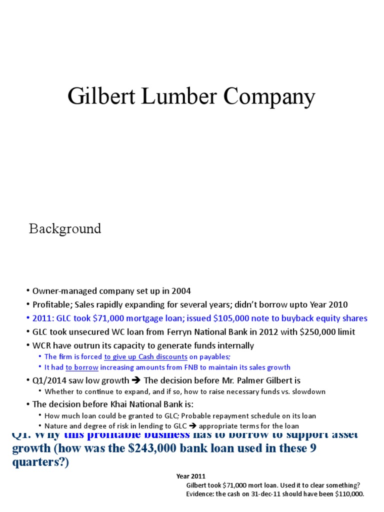 03 Gilbert Lumber Company PDF Loans Banks