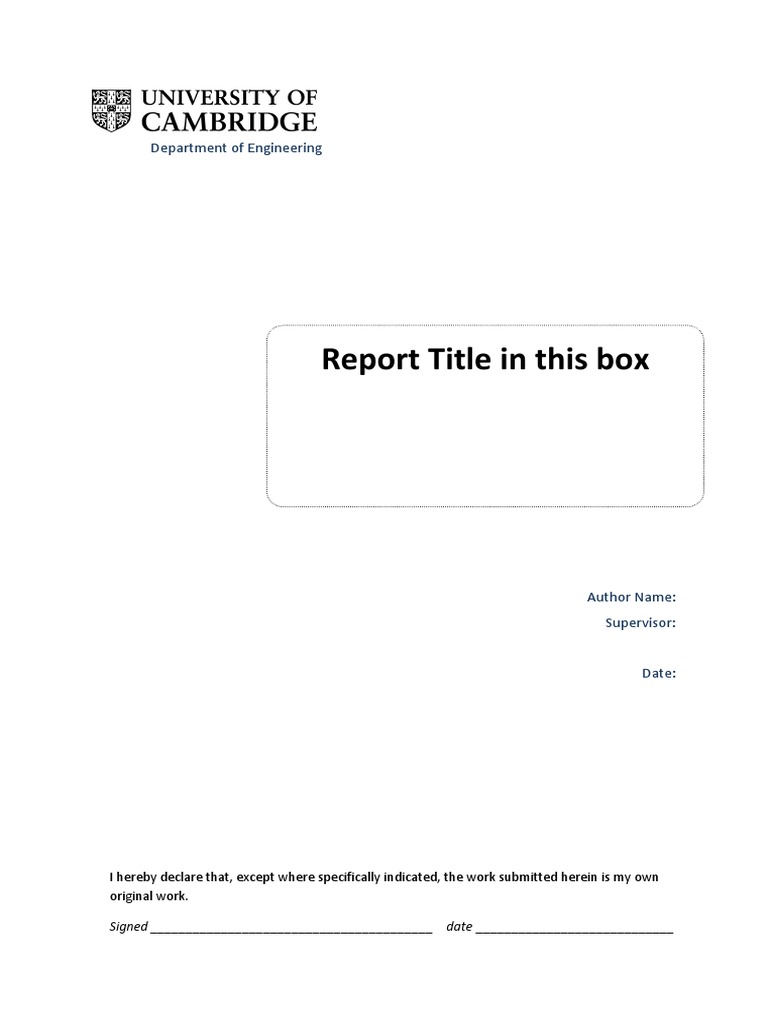 Report Front Page Template 1 | PDF