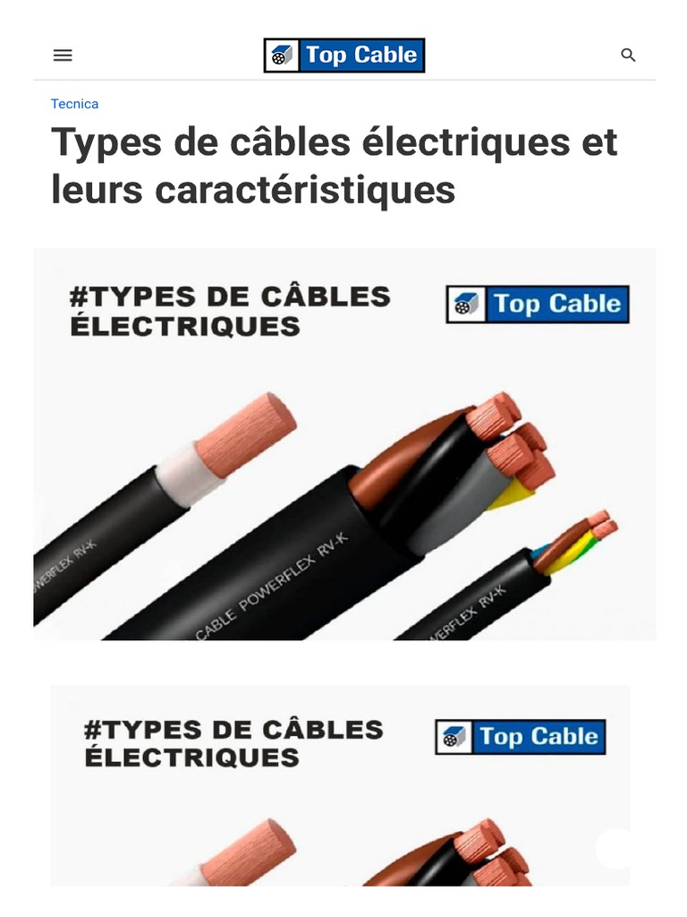 Types de câbles électriques et usages | PDF | Énergie solaire ...