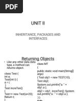 Unit Ii: Inheritance, Packages and Interfaces