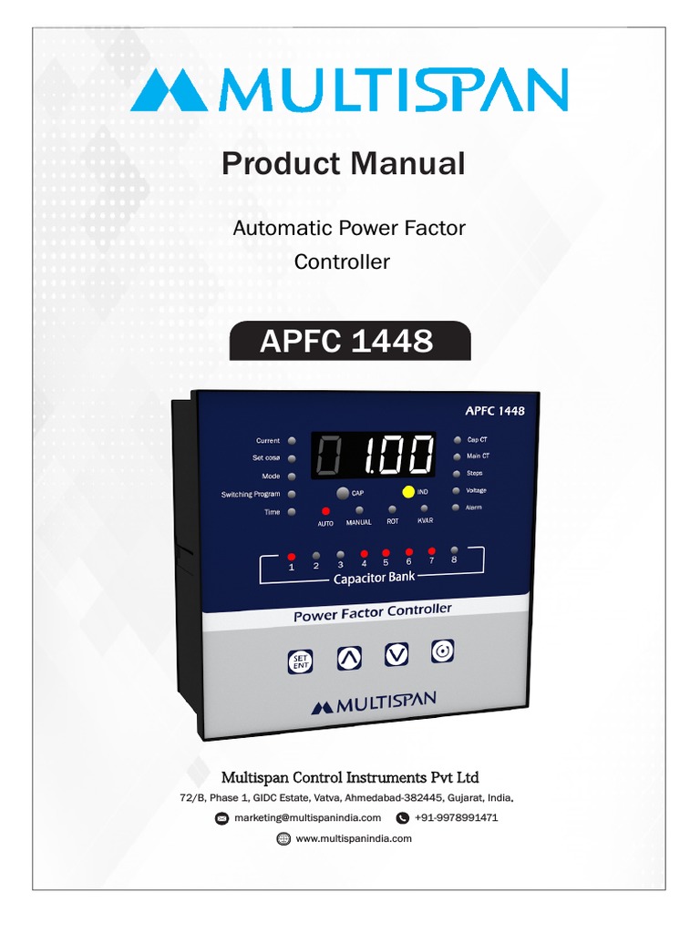 APFC 1448 Controller Manual | PDF | Capacitor | Relay