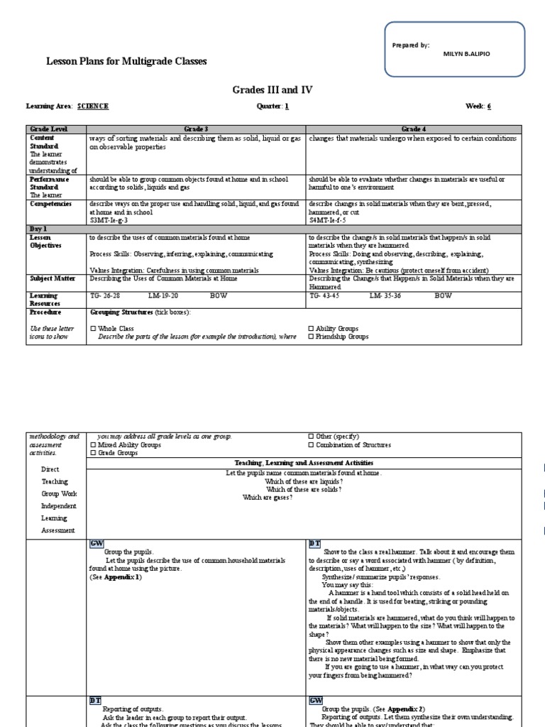 Science34 q1 w6 Milyn Alipio | PDF | Learning