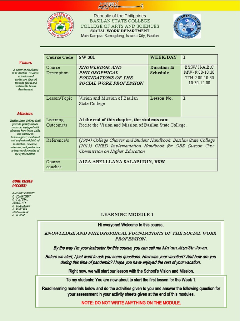 Social Environment and SW Module 1 1 | PDF | Social Work | Welfare