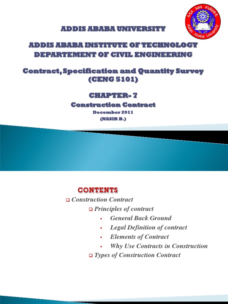Chapter-2 Construction Contract | PDF | Offer And Acceptance | Consent