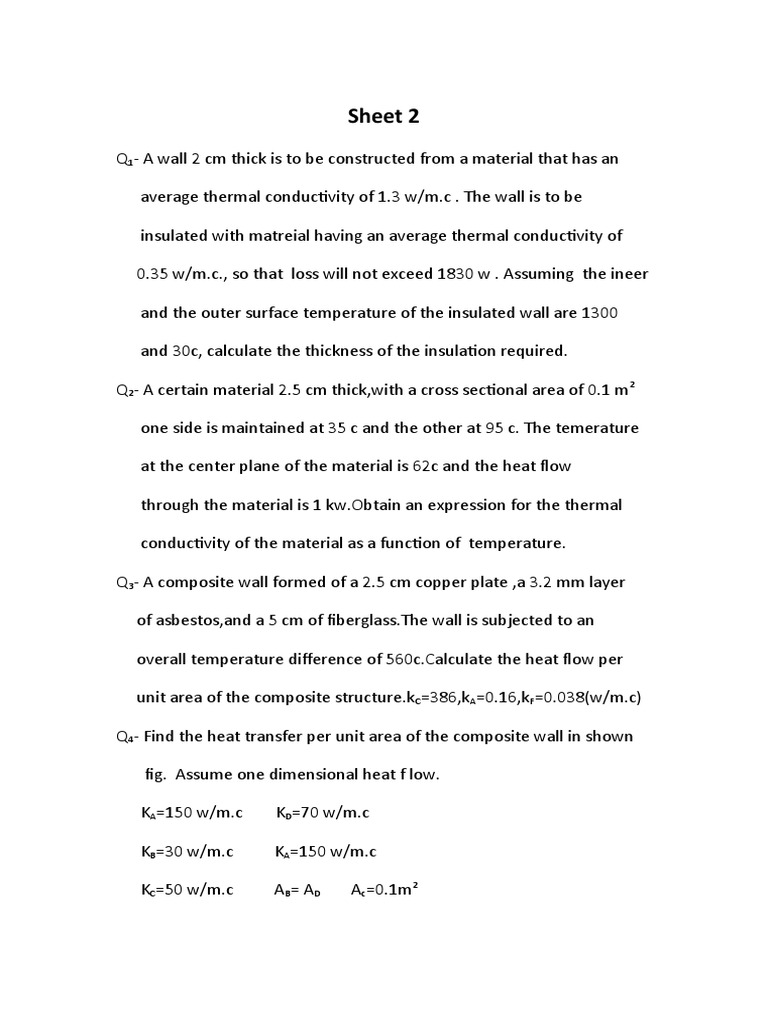 Heat Transfer Calculations in Walls | PDF | Heat Transfer | Thermal ...