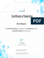 Aman Hingorani Hired Certificate