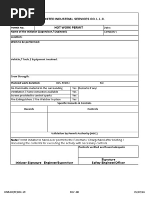 hot work permit 