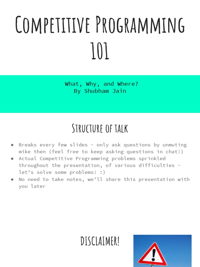 Introduction To Competitive Programming | PDF | Computer Programming ...