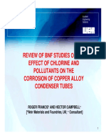 Review of BNF Studies of The Effect of Chlorine and Pollutants On The Corrosion of Copper Alloy Condenser Tubes