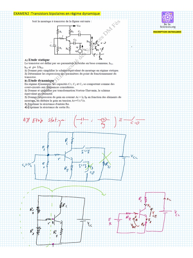 Examen 2 Transistor Bipolaire PDF