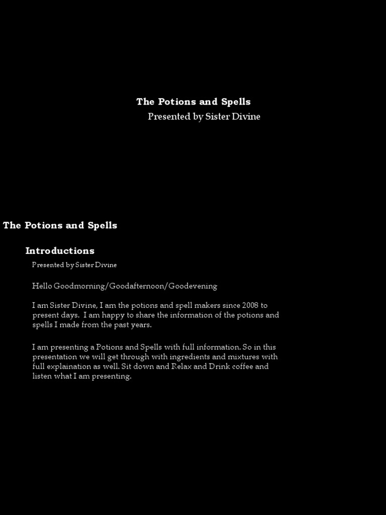 Magic Potions Guide for Witches | PDF | Fires