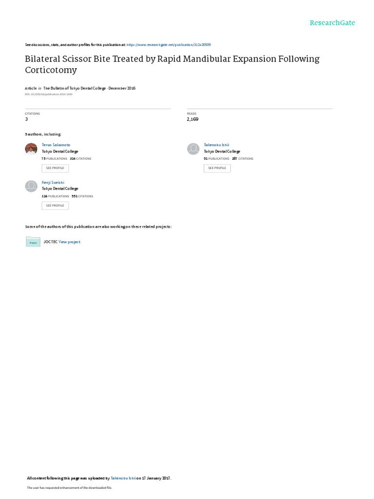 Bilateral Scissor Bite Treated by Rapid Mandibular PDF Human