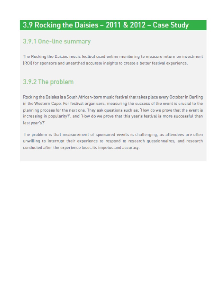 Case Study Rocking The Daisies 2011 & 2012 PDF