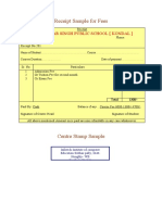 School Fee Receipt Sample