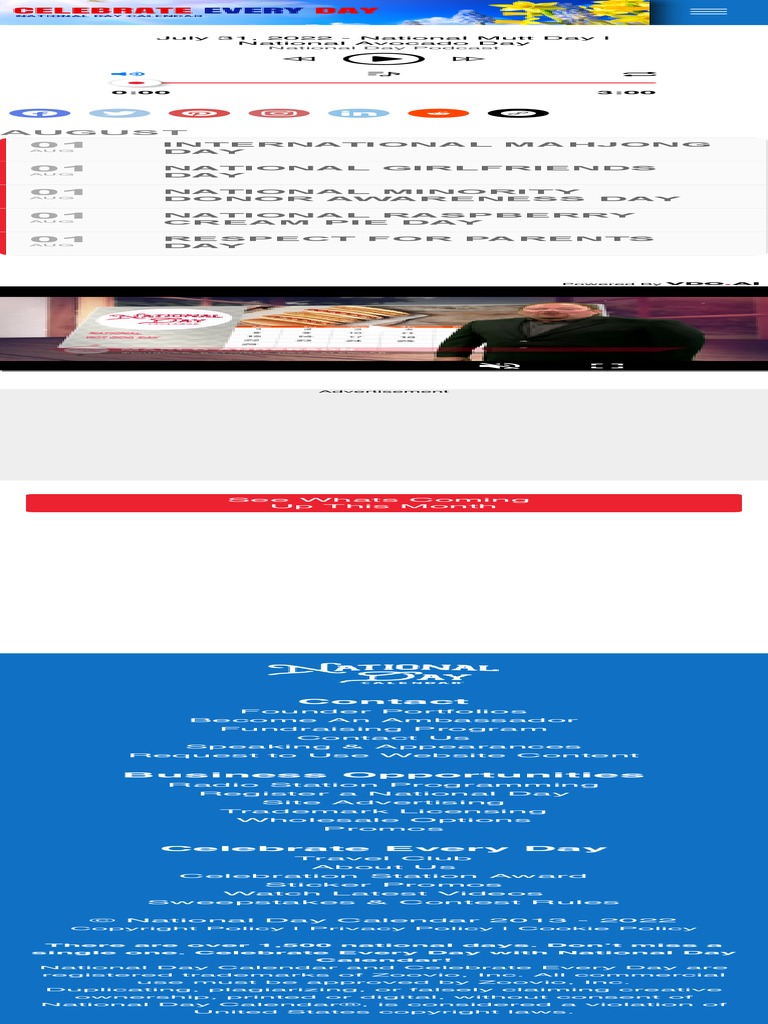 TOMORROW National Day Calendar PDF