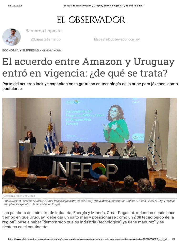 El Acuerdo Entre Amazon y Uruguay Entró en Vigencia ¿De Qué Se Trata