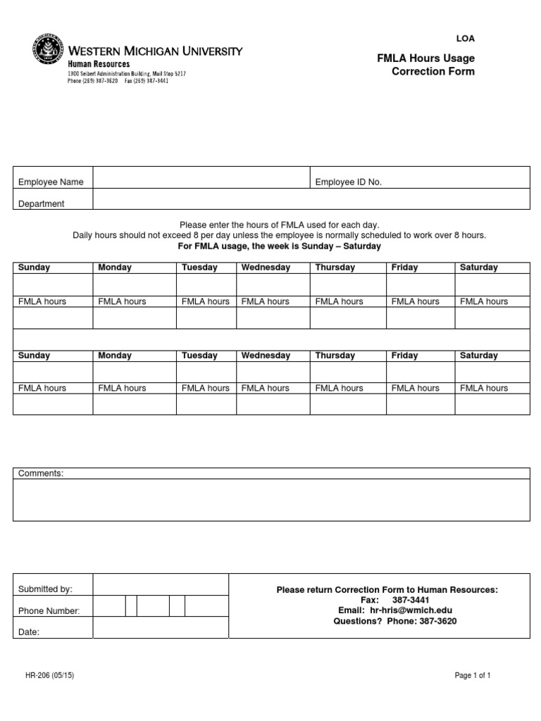 Employee Hourse Usage Correction Form | PDF