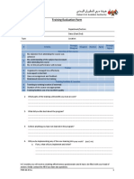 HR Training Evaluation Form