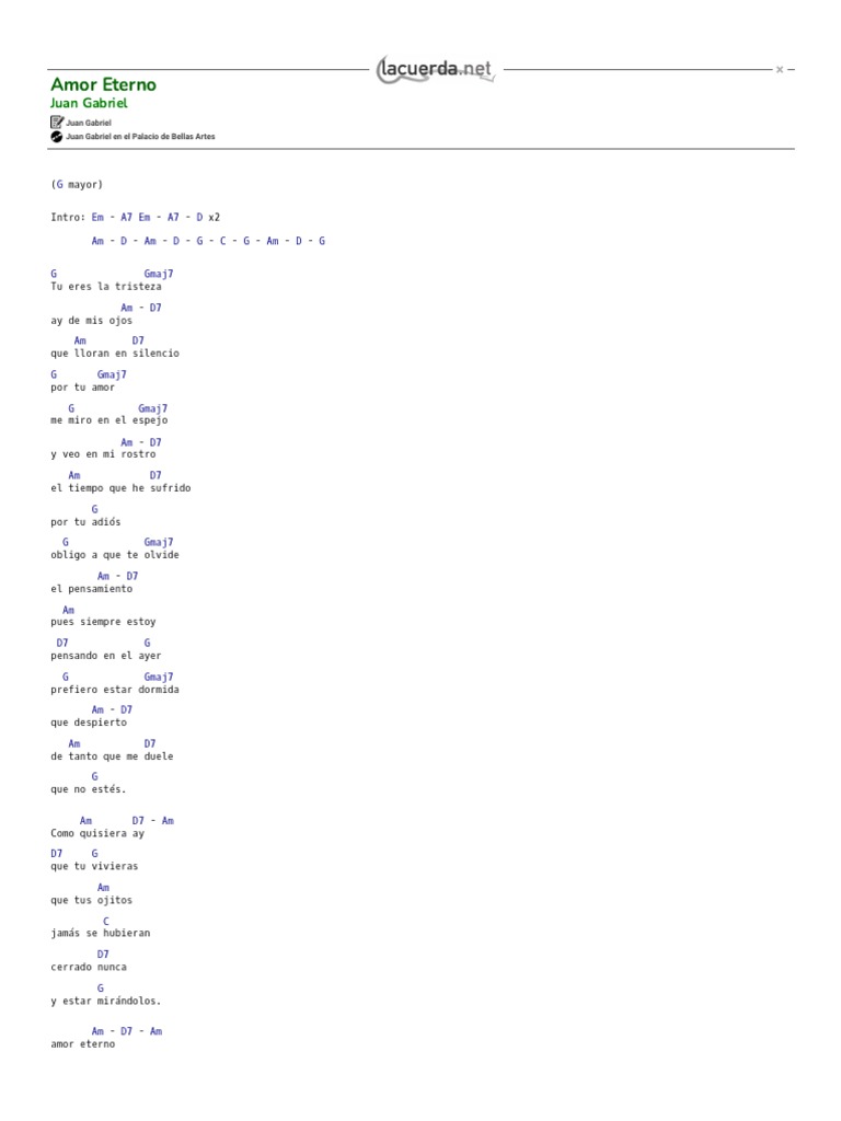 AMOR ETERNO, Juan Gabriel Acordes PDF