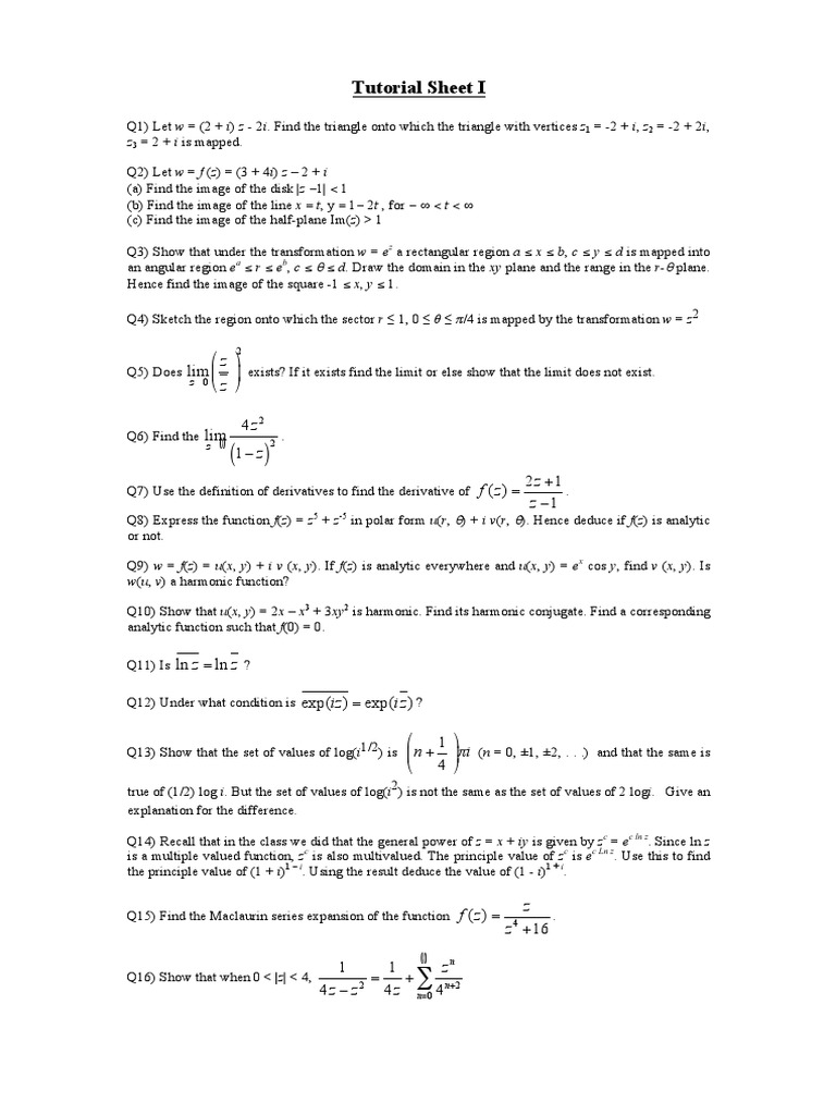 Complex Tutorial | PDF | Calculus | Geometry