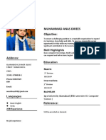 M.Anas Idrees CV