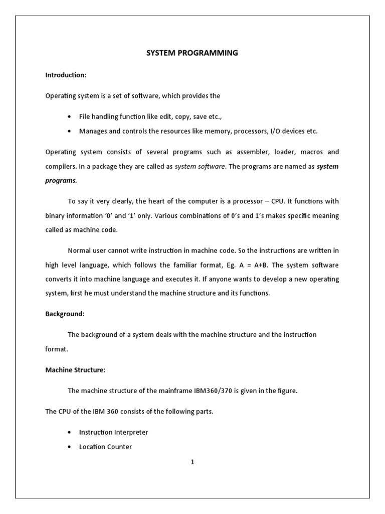 System Programming Unit 1-2 | PDF | Assembly Language | Computer Program