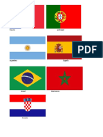 Banderas de FRANCIA ESPAÑA PORTUGAL BRASIL