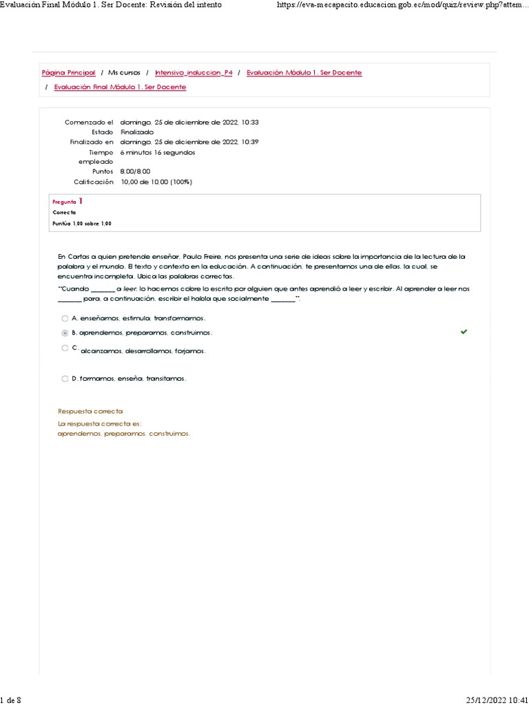 Evaluacion Del Modulo 1 Induccion Pdf Constructivismo Filosofía De