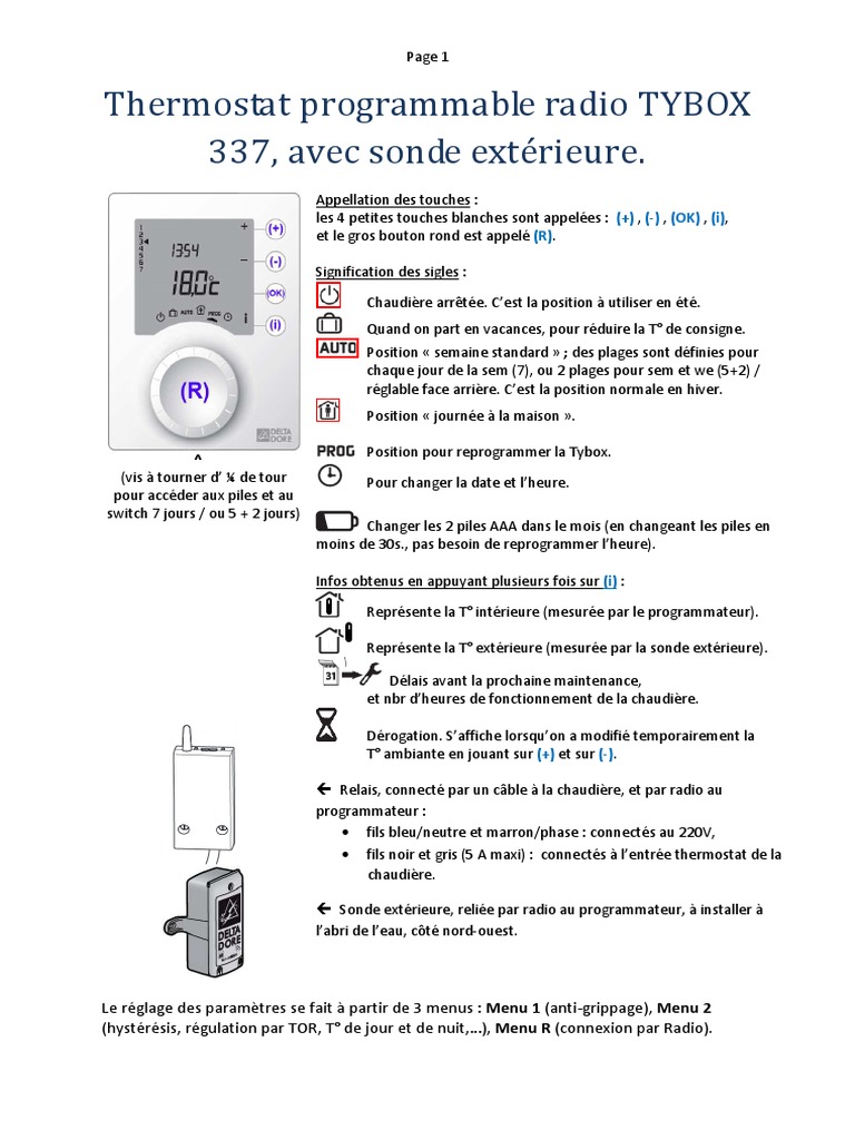 Notice Thermostat TYBOX 337 PDF — free download