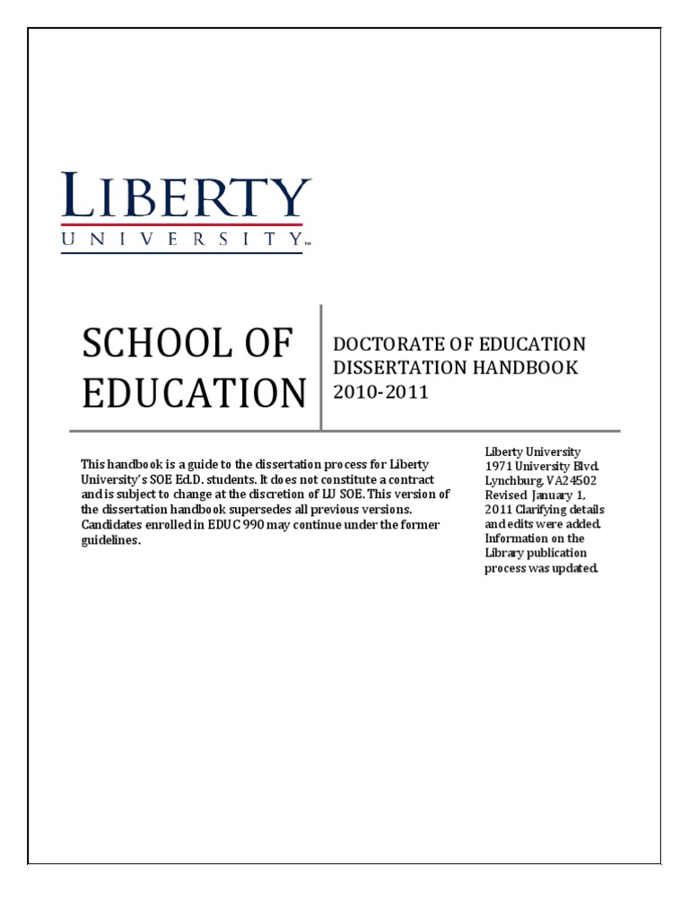 Dissertation handbook liberty university
