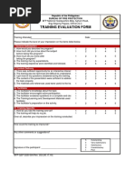 Training Evaluation Form