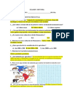 EXAMEN Primer Grado Historia