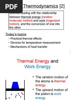 L 17 - Thermodynamics (2) : Today's Topics