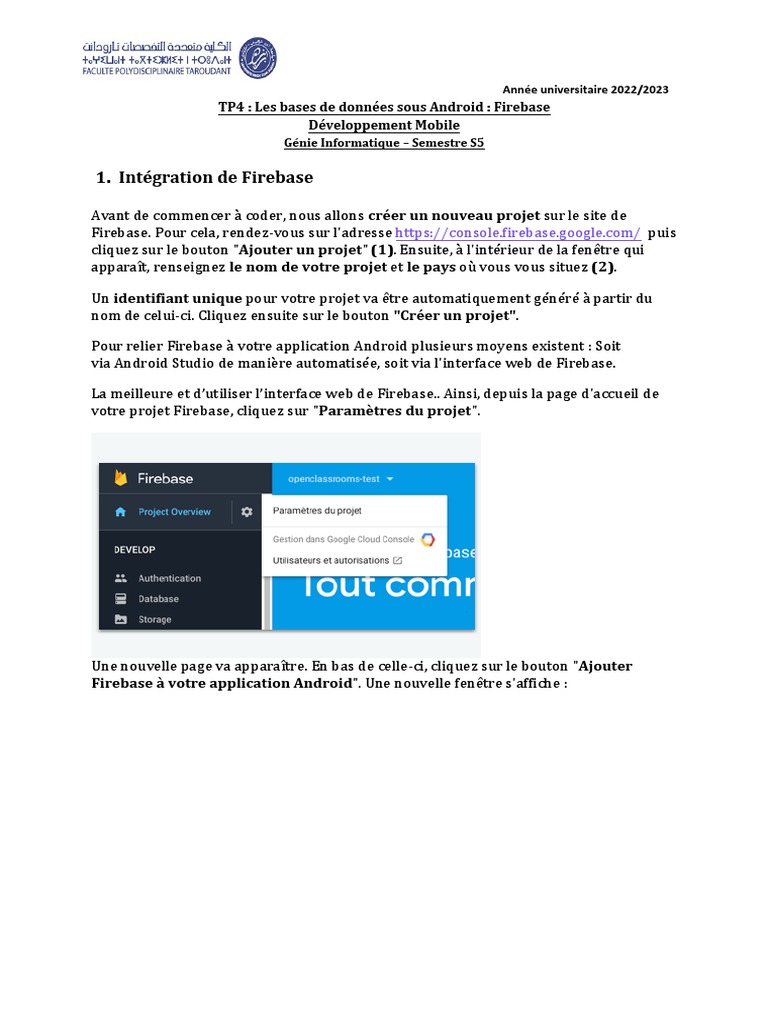 Intégration de Firebase dans Android | PDF | Android (Système d ...
