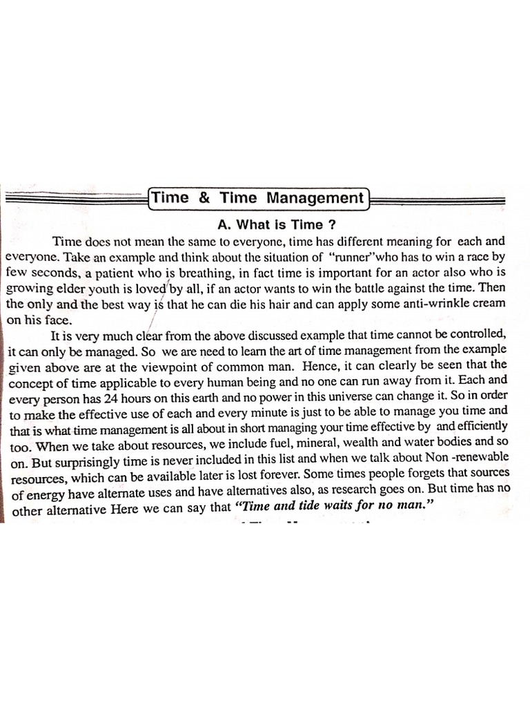 Time Management - English Medium | PDF