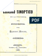Cuadro Sinoptico de La Provincia Del Tungurahua Francisco Moscoso