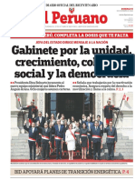 El Peruano: Gabinete Por La Unidad, Crecimiento, Cohesión Social y La Democracia