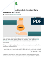 Serahkan Zakat, Haruskah Memberi Tahu Penerima Itu Zakat - NU Online