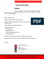 Carta Informativa - Recepcionista 