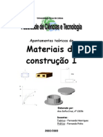 Engenharia Civil - Construção - Apontamentos Teóricos de Materiais de Construção I