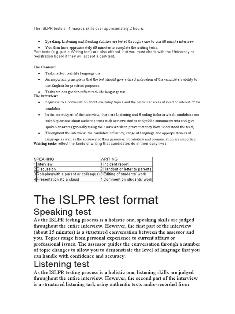 ISLPR Exam Download Free PDF Cognition Learning