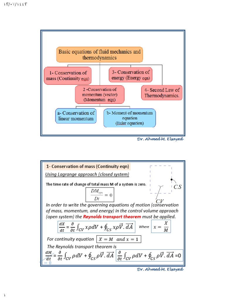 Continuity Equation in Fluid Dynamics | PDF