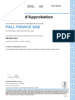 Pall France ISO 9001 2015 FR