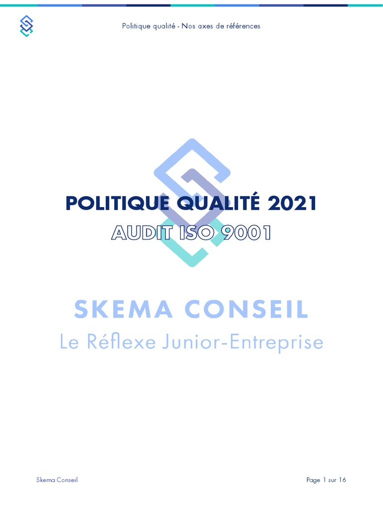 Politique Qualité de Skema Conseil | PDF | Gestion stratégique | la ...