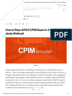How To Pass APICS CPIM Exam in 4 Month
